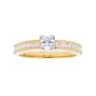 14k Gold Princess Cut 1 Carat T.w. Igl Certified Diamond Engagement Ring, Women's, Size: 8