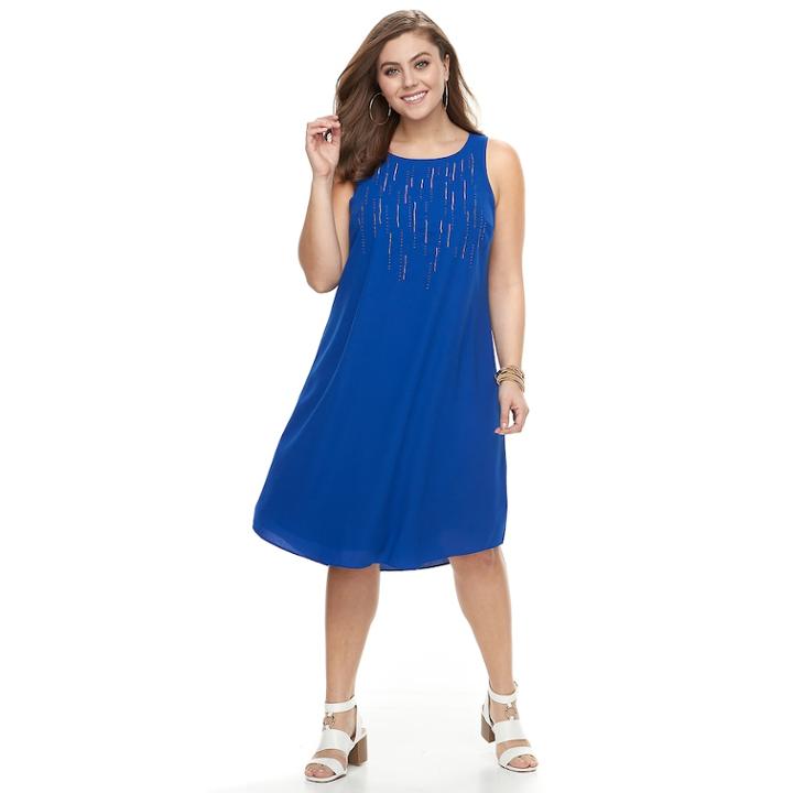 Plus Size Apt. 9&reg; High-low Shift Dress, Women's, Size: 3xl, Blue