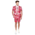 Men's Opposuits Slim-fit Winter Wonderland Suit & Tie Set, Size: 38 - Regular, Dark Red