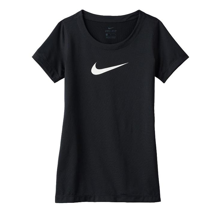 Girls 7-16 Nike Dri-fit Training Tee, Size: Medium, Grey (charcoal)