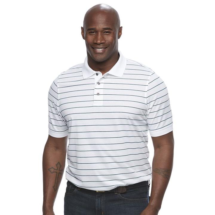 Big & Tall Croft & Barrow® True Comfort Classic-fit Cool & Dry Striped Performance Polo, Men's, Size: 2xb, White