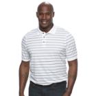 Big & Tall Croft & Barrow&reg; True Comfort Classic-fit Cool & Dry Striped Performance Polo, Men's, Size: 2xb, White