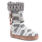 Women's Muk Luks Maribelle Knit Chevron Boot Slippers, Size: Medium, Natural