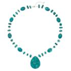Sterling Silver Simulated Turquoise Teardrop Necklace, Women's, Green
