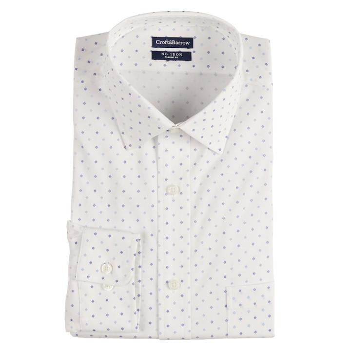 Men's Croft & Barrow&reg; Regular-fit Non-iron Stretch Dress Shirt, Size: 16.5-34/35, Blue