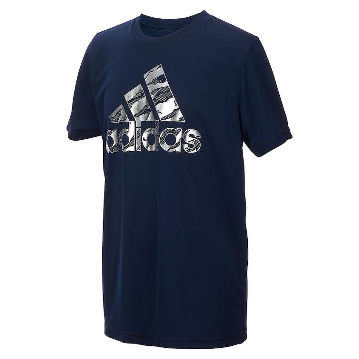 Boys 8-20 Adidas Camo Logo Tee, Size: Medium, Blue (navy)