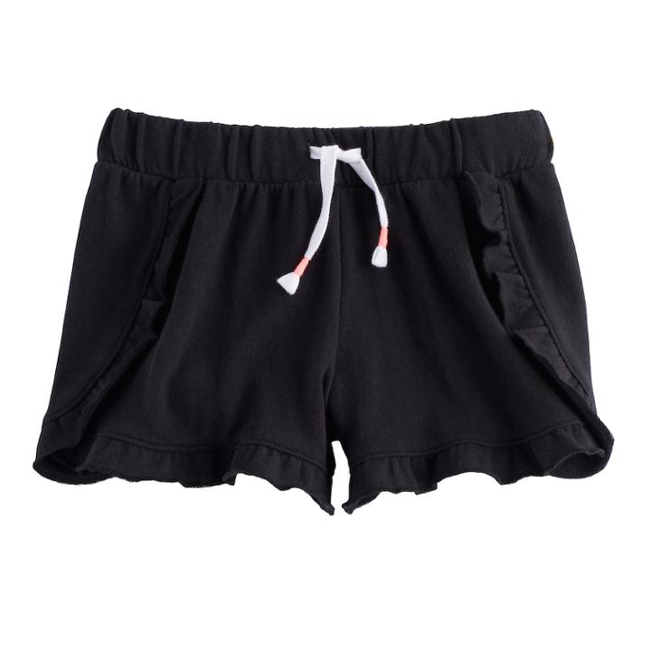 Girls 7-16 So&reg; Ruffled Shorts, Size: 16, Black