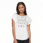 Women's Apt. 9&reg; Embellished Bar Back Tee, Size: Large, White