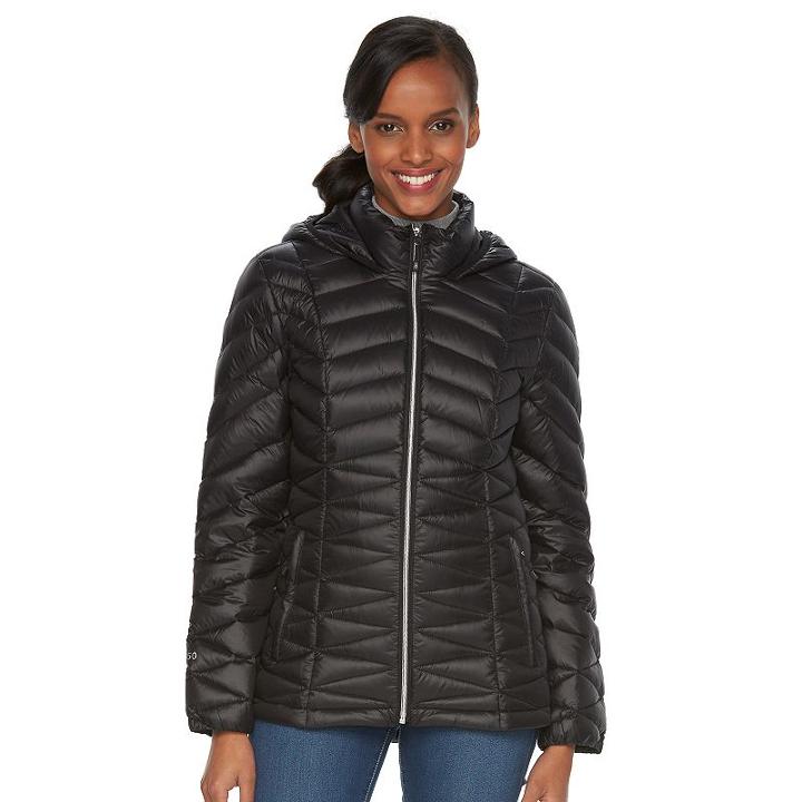 Women's Zeroxposur Jolie Hooded Packable Down Puffer Coat, Size: Small, Black