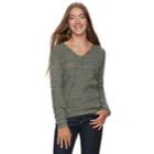 Juniors' So&reg; Lace-up Back Sweater, Teens, Size: Large, Green