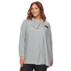 Plus Size Napa Valley Cowlneck Sweater Poncho, Women's, Size: 3x-4x, Light Grey
