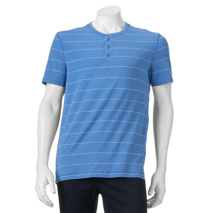 Men's Sonoma Goods For Life&trade; Flexwear Classic-fit Henley, Size: Large, Med Blue, Comfort Wear