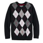 Boys 8-20 Urban Pipeline&reg; Regular-fit Argyle V-neck Sweater, Size: Small, Black