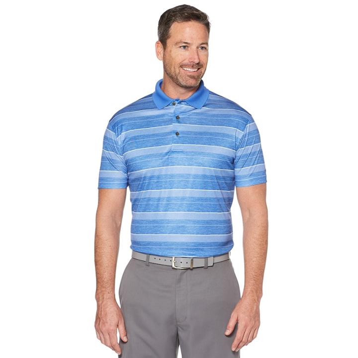 Big & Tall Grand Slam On Course Printed Stripe Polo, Men's, Size: Xl Tall, Blue