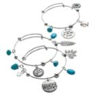 Free Spirit Simulated Turquoise Adjustable Bangle Bracelet Set, Women's, Turq/aqua