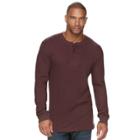 Big & Tall Sonoma Goods For Life&trade; Slim-fit Thermal Performance Henley, Men's, Size: L Tall, Brown