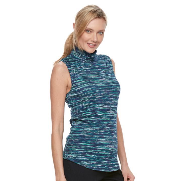 Women's Croft & Barrow&reg; Sleeveless Mockneck Top, Size: Small, Dark Blue