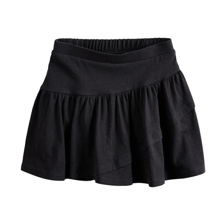 Girls 4-10 Jumping Beans&reg; Solid Tulip Tiered Skort, Size: 7, Black