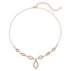 Rose Gold Tone Marquise Link Necklace, Women's, Pink