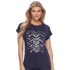 Women's Apt. 9&reg; Embellished Crewneck Tee, Size: Xxl, Dark Blue
