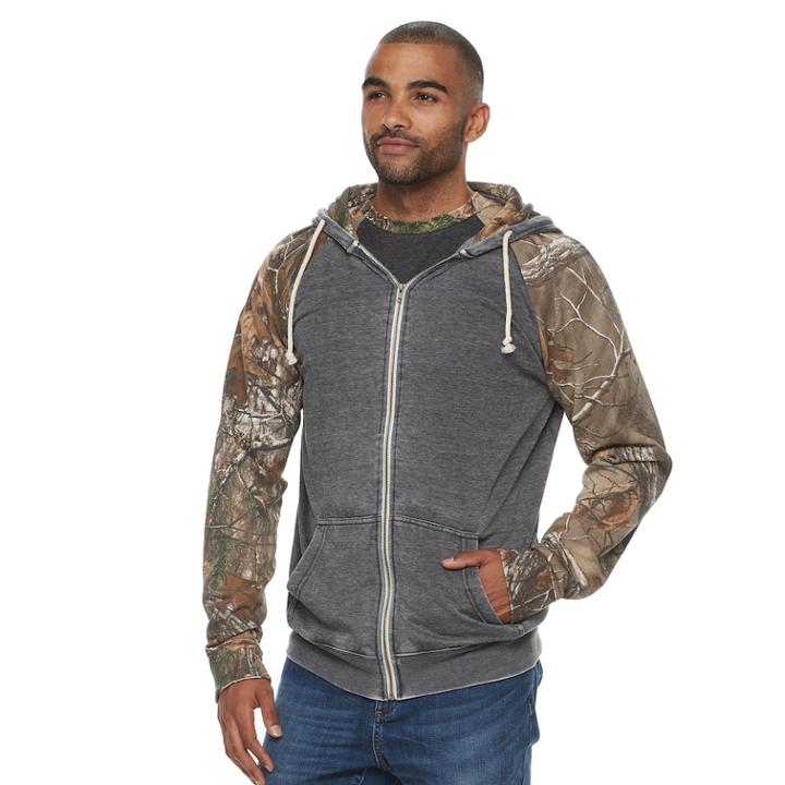 Men's Real Tree Passport Full-zip Hoodie, Size: Xxl, Black