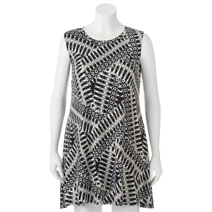 Juniors' Plus Size Iz Byer California Print Shift Dress, Girl's, Size: 1xl, Ovrfl Oth
