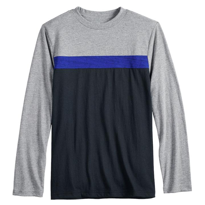 Boys 8-20 Urban Pipeline&reg; Chest-stripe Tee, Size: Large, Drk Purple