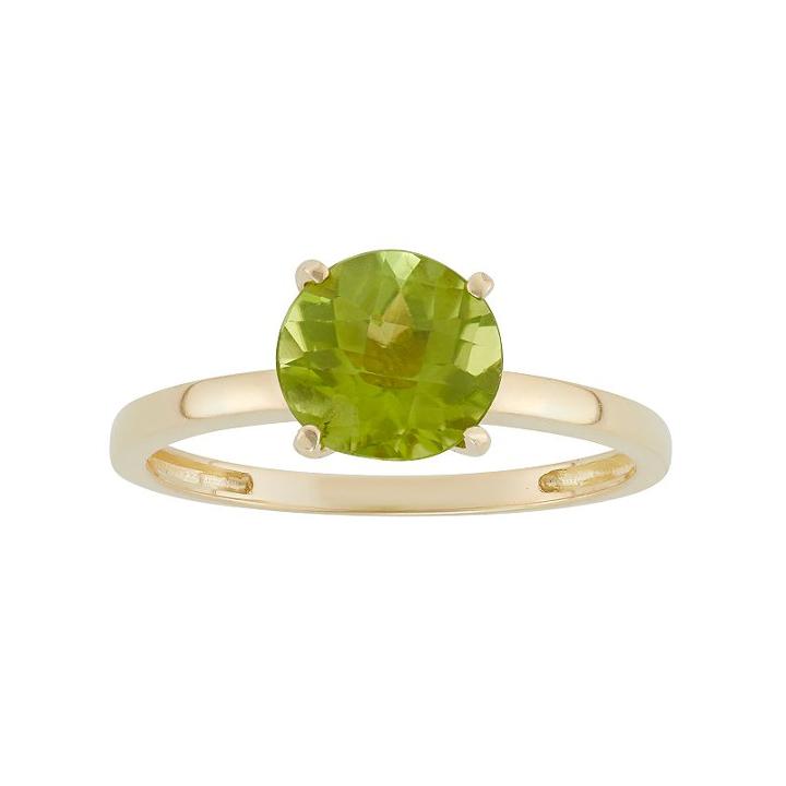 Peridot 10k Gold Ring, Women's, Size: 8, Green