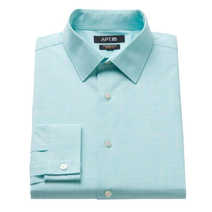 Men's Apt. 9&reg; Slim-fit Flex Collar Dress Shirt, Size: 15.5-32/33, Brt Green