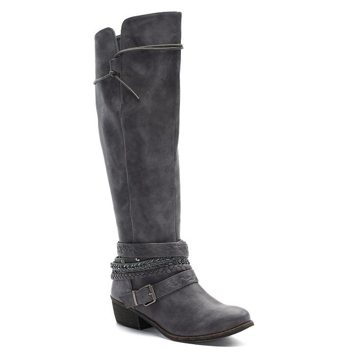 So&reg; Message Women's Knee High Riding Boots, Size: Medium (9.5), Grey
