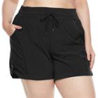 Tek Gear, Plus Size &reg; Button-tab Active Shorts, Women's, Size: 2xl, Black