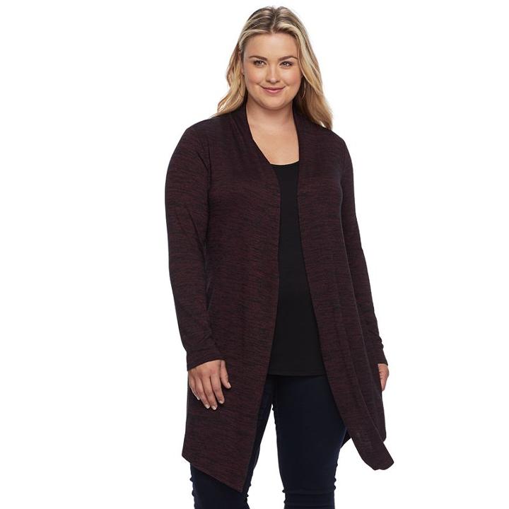 Plus Size Apt. 9&reg; Split-back Cardigan, Women's, Size: 2xl, Red