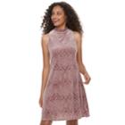 Juniors' Mudd&reg; Burnout Velvet Swing Dress, Teens, Size: Large, Beig/green (beig/khaki)