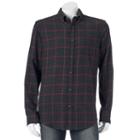Big & Tall Croft & Barrow&reg; Classic-fit Plaid Flannel Button-down Shirt, Men's, Size: M Tall, Dark Grey
