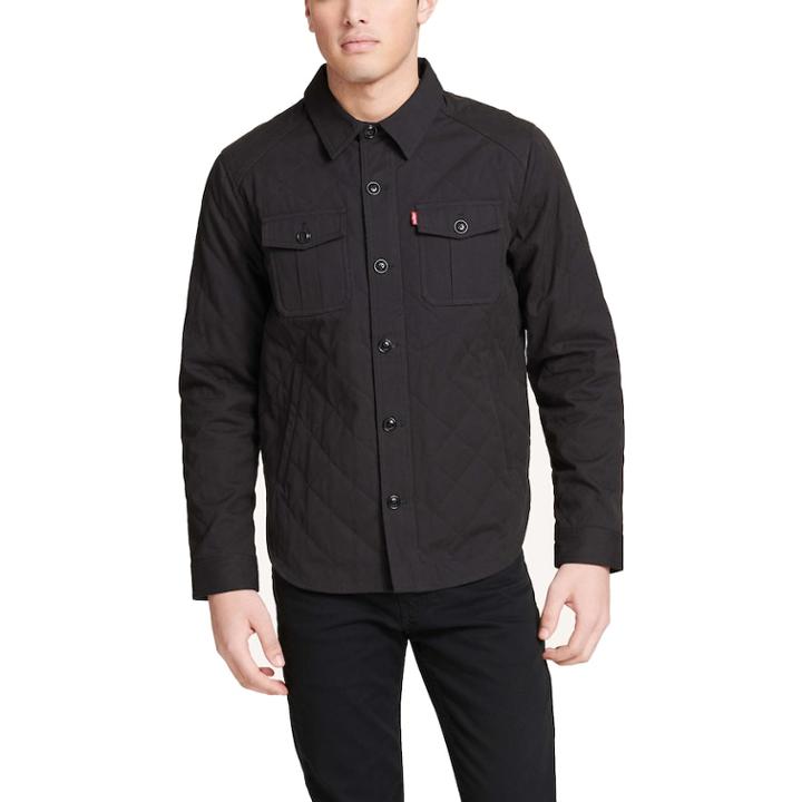 Men's Levi's&reg; Diamond Quilted Shirt Jacket, Size: Xxl, Black