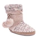 Muk Luks Women's Delanie Knit Boot Slippers, Size: Large, Lt Beige