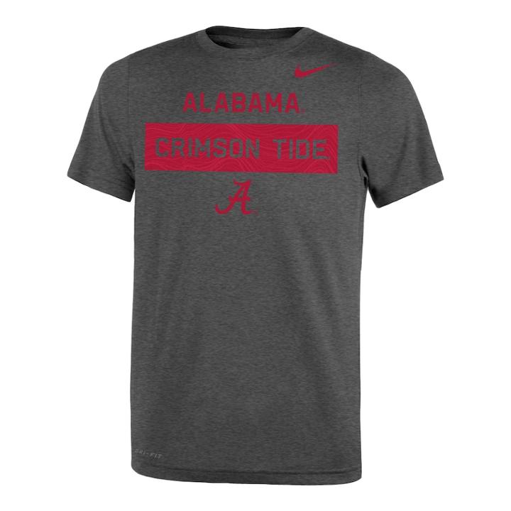 Boys 8-20 Nike Alabama Crimson Tide Legend Lift Tee, Size: Xl 18-20, Grey (charcoal)