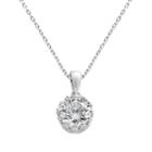 Sterling Silver Cubic Zirconia Crown Pendant, Women's, White