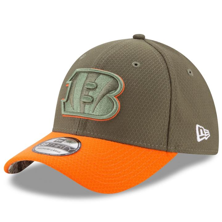 Adult New Era Cincinnati Bengals 39thirty Salute To Service Flex-fit Cap, Men's, Size: S/m, Brown