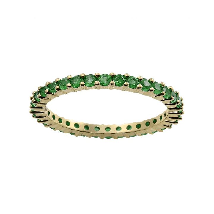 10k Gold Emerald Eternity Wedding Ring, Women's, Size: 8, Green