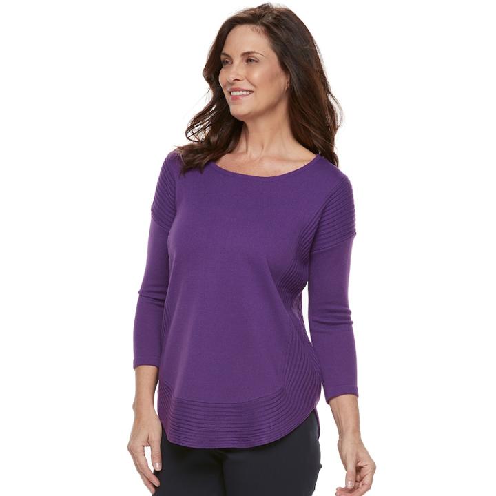 Women's Dana Buchman Curved-hem Sweater, Size: Small, Lt Purple