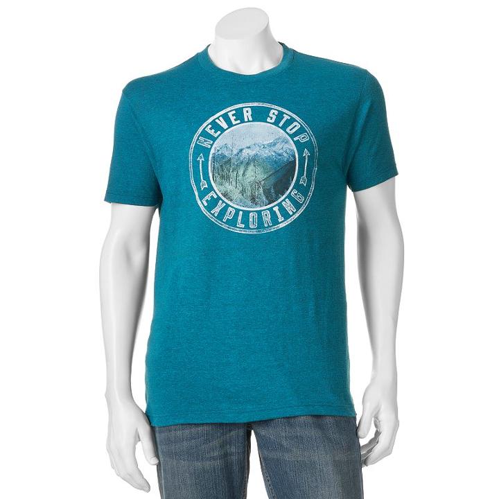 Men's Sonoma Goods For Life™ Never Stop Exploring Tee, Size: Xxl, Turquoise/blue (turq/aqua)