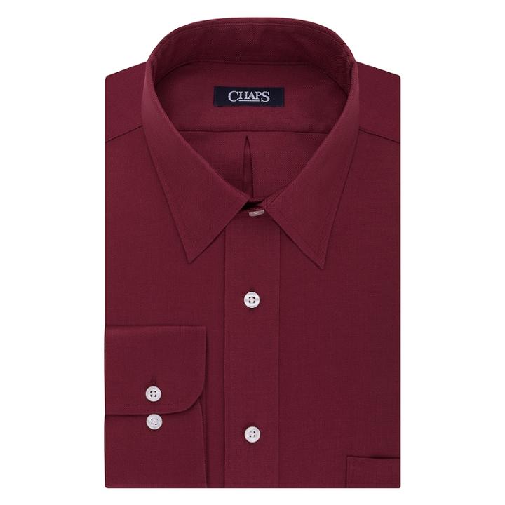 Big & Tall Chaps Regular-fit Stretch-collar Wrinkle-free Dress Shirt, Men's, Size: 19 37-38, Red