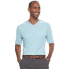 Men's Croft & Barrow&reg; V-neck Interlock Performance Tee, Size: Xl, Blue (navy)