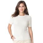 Women's Chaps Ribbed Crewneck Sweater, Size: Xl, White