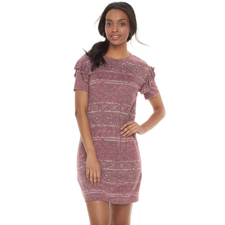 Women's Sonoma Goods For Life&trade; Ruffle T-shirt Dress, Size: Medium, Red