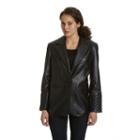 Women's Excelled Quilted Leather Blazer, Size: Xl, Black