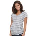 Maternity A:glow Essential Ruched V-neck Tee, Women's, Size: Xl-mat, Drk Purple