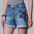 Women's Simply Vera Vera Wang Cuffed Jean Shorts, Size: 10, Turquoise/blue (turq/aqua)