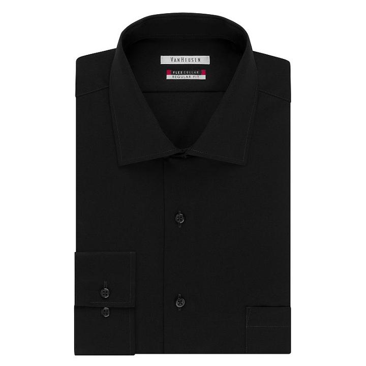 Big & Tall Van Heusen Flex-collar Dress Shirt, Men's, Size: 18.5 36/7b, Black